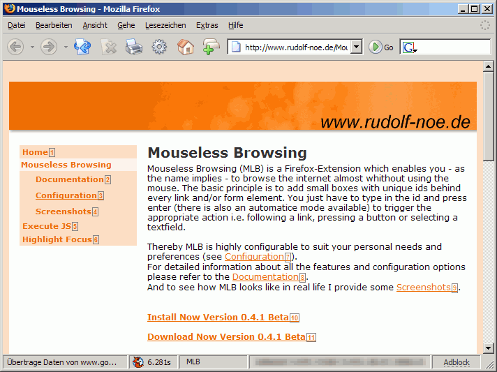 mouseless browsing firefox